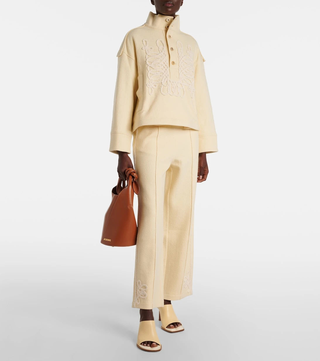 Xu Zhi - Embroidered wool and cotton-blend sweatpants