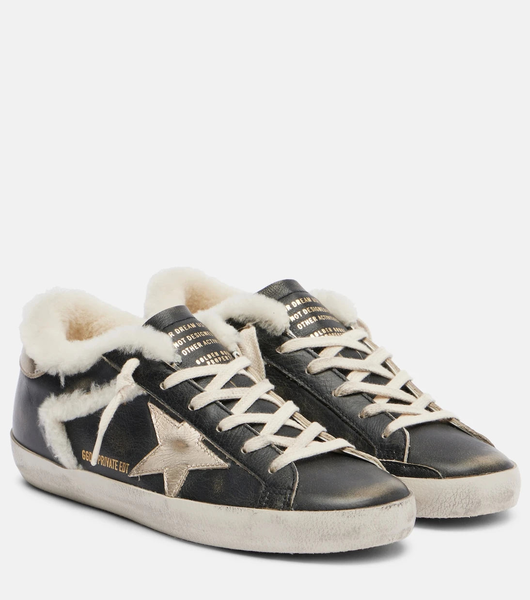 Golden Goose - Super-Star shearling-trimmed leather sneakers