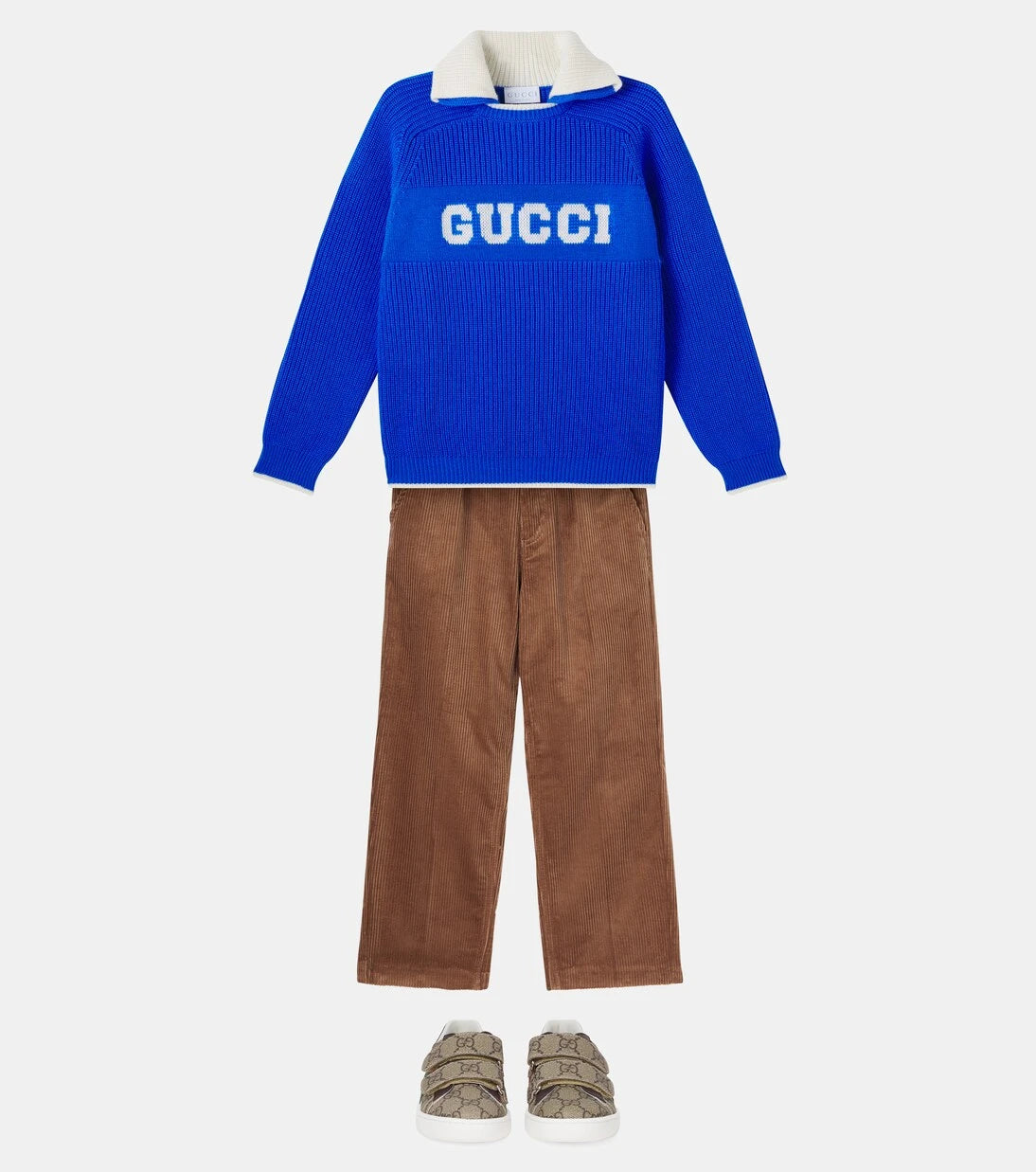 Gucci Kids - Logo jacquard wool polo sweater