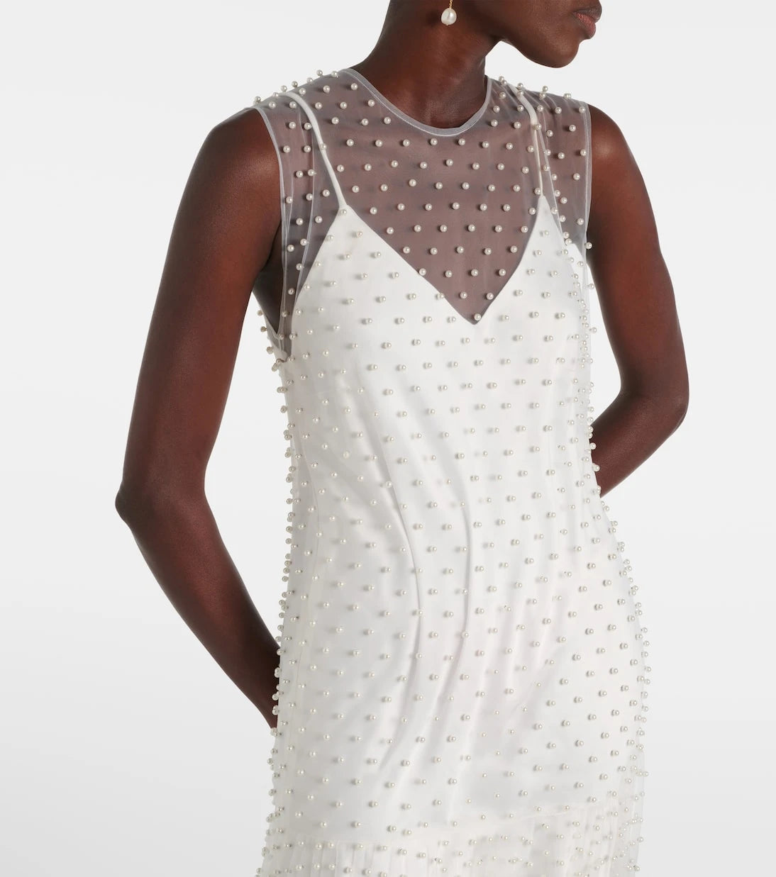 Norma Kamali - Embellished mesh gown