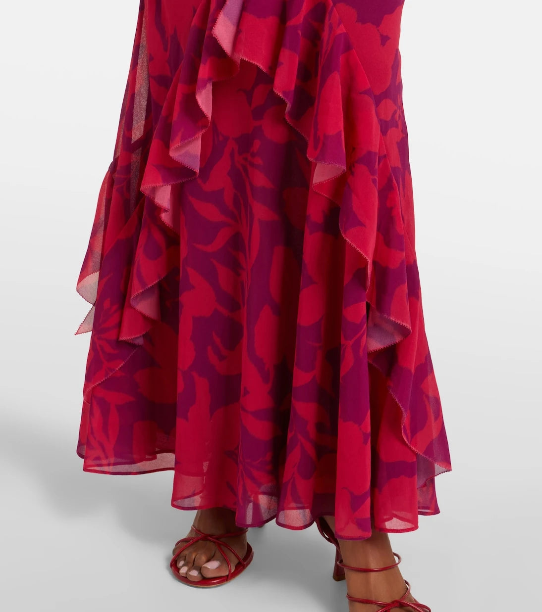 Self-Portrait - Ruffled floral maxi dress