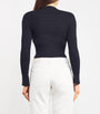 Claudie Pierlot Blue Bow-Embellished Cut-Out Sweater