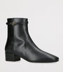Tod's Black Leather Stivaletto Cuoio Ankle Boots 35