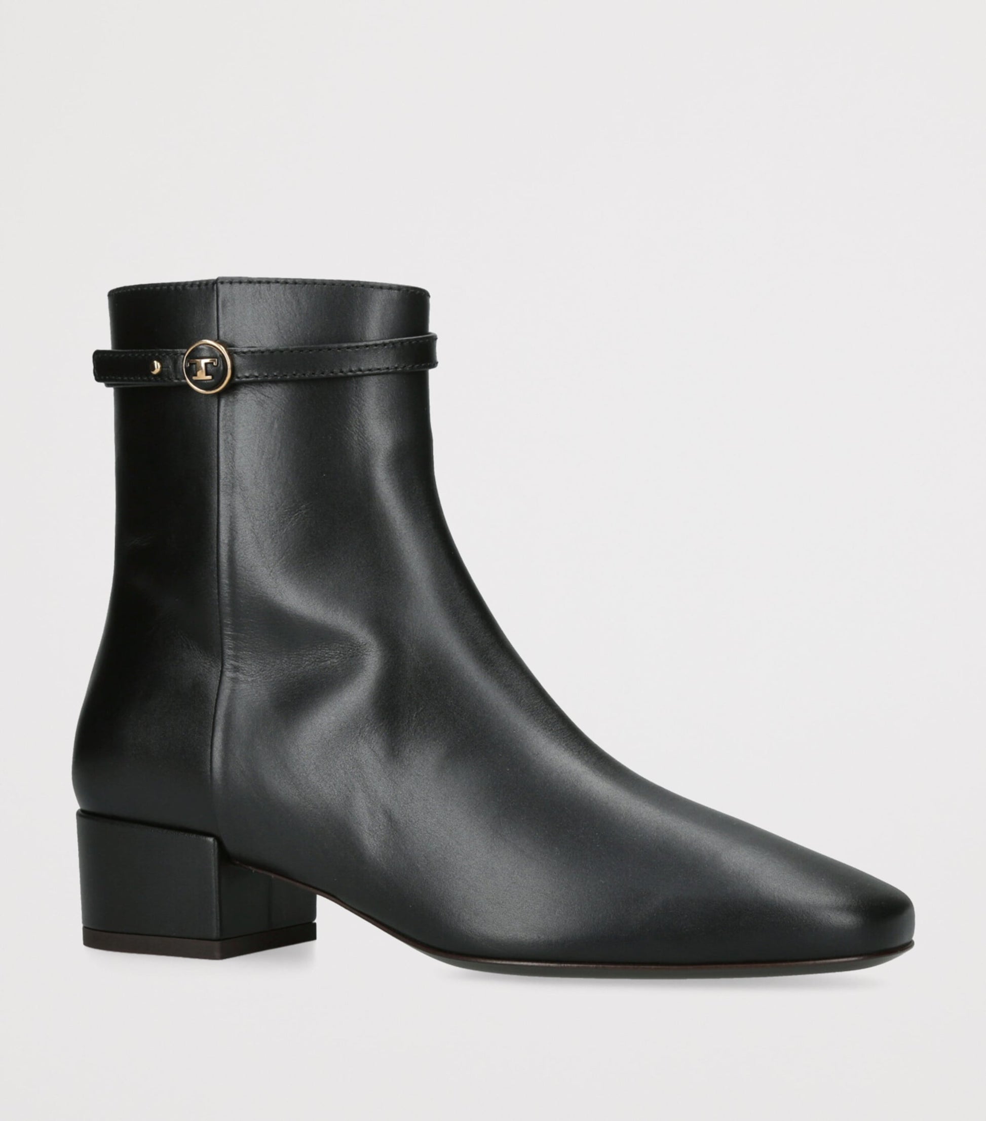 Tod's Black Leather Stivaletto Cuoio Ankle Boots 35