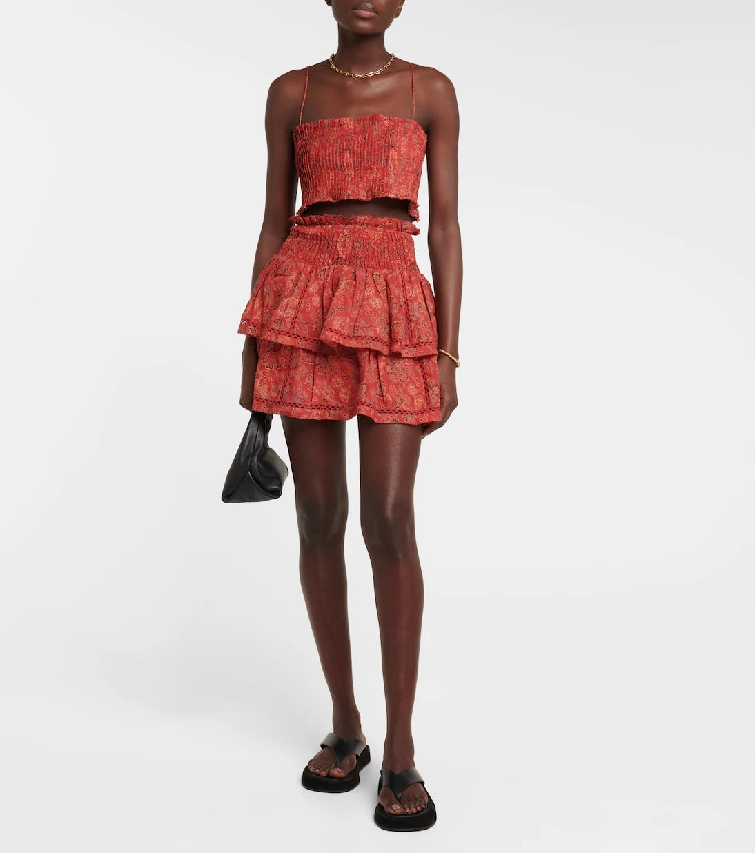 SIR - Allegra floral ramie miniskirt