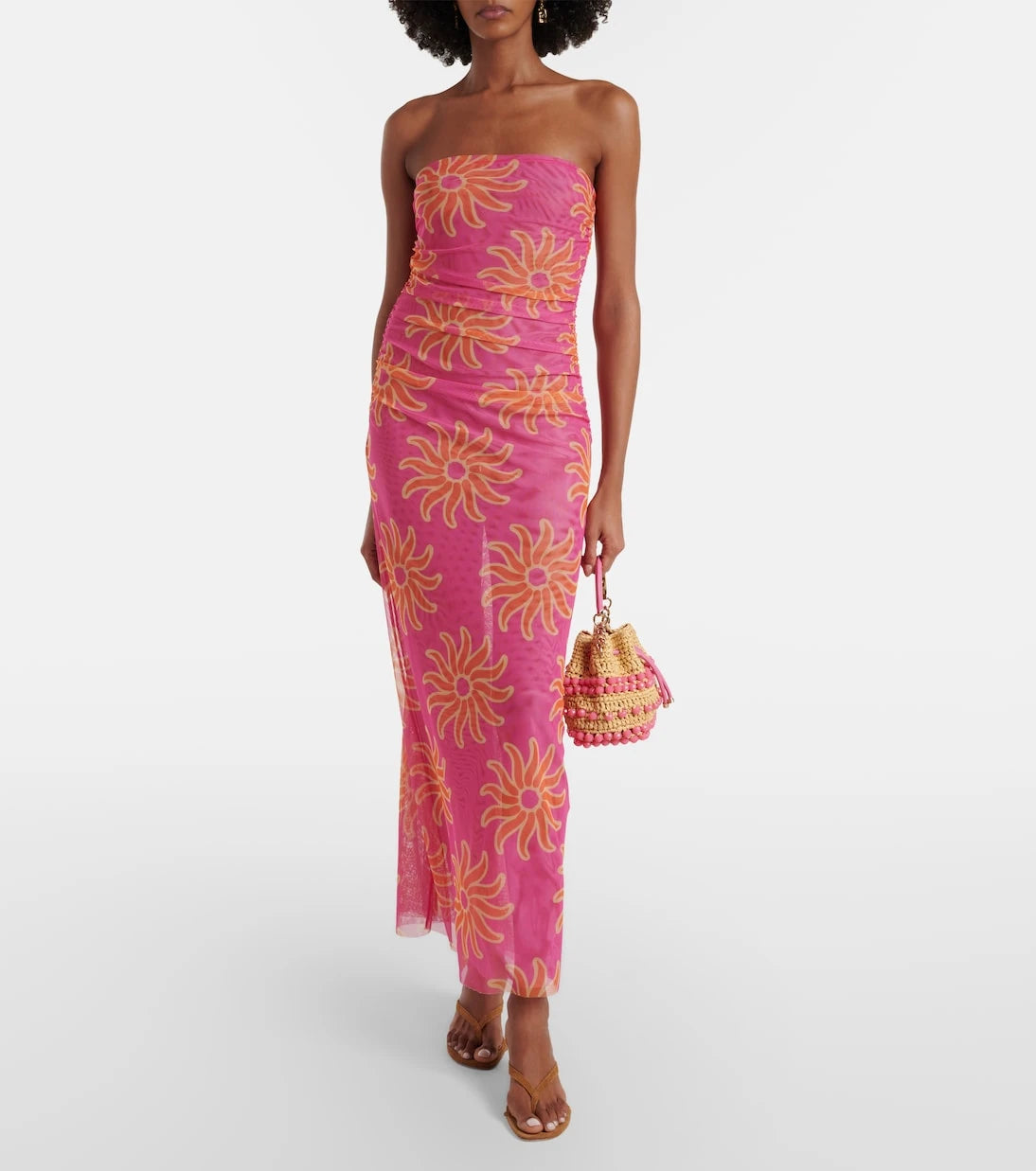 Cala de la Cruz - Daphne printed mesh midi dress
