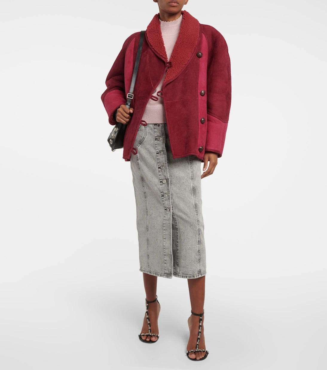 Marant Etoile - Abeni shearling-lined suede jacket