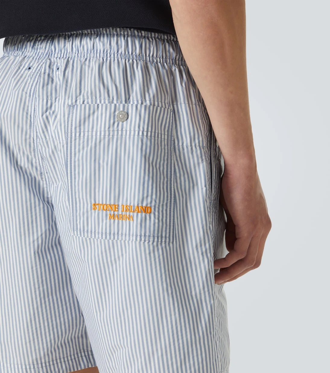 Stone Island - شورت برمودا مخطط مارينا