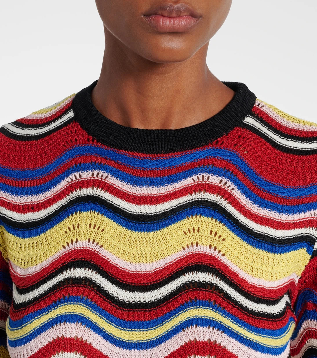 La DoubleJ - Chevron crochet cotton top
