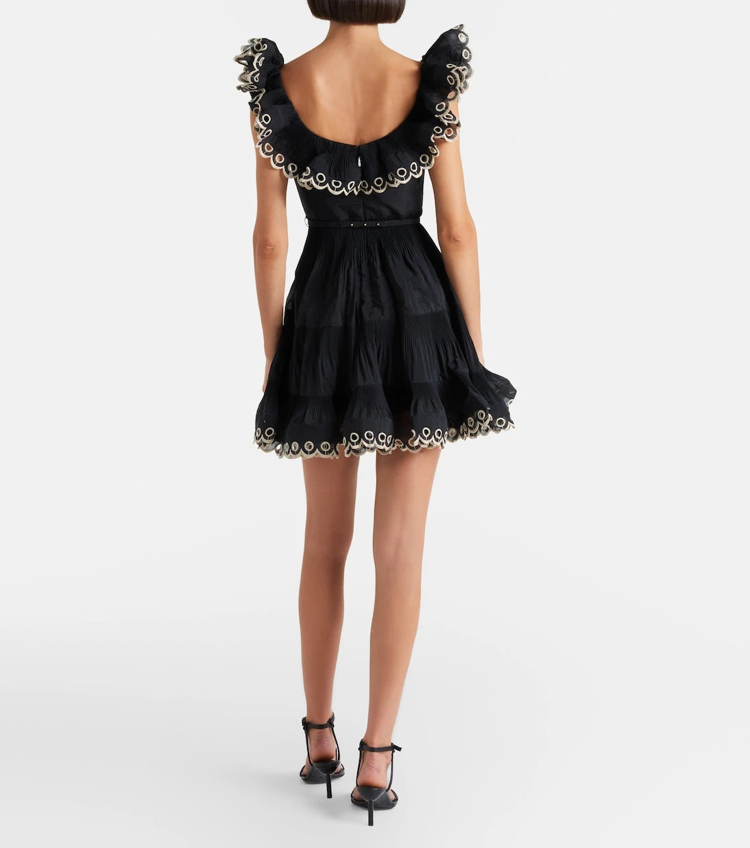 Zimmermann - Embroidered ruffled minidress