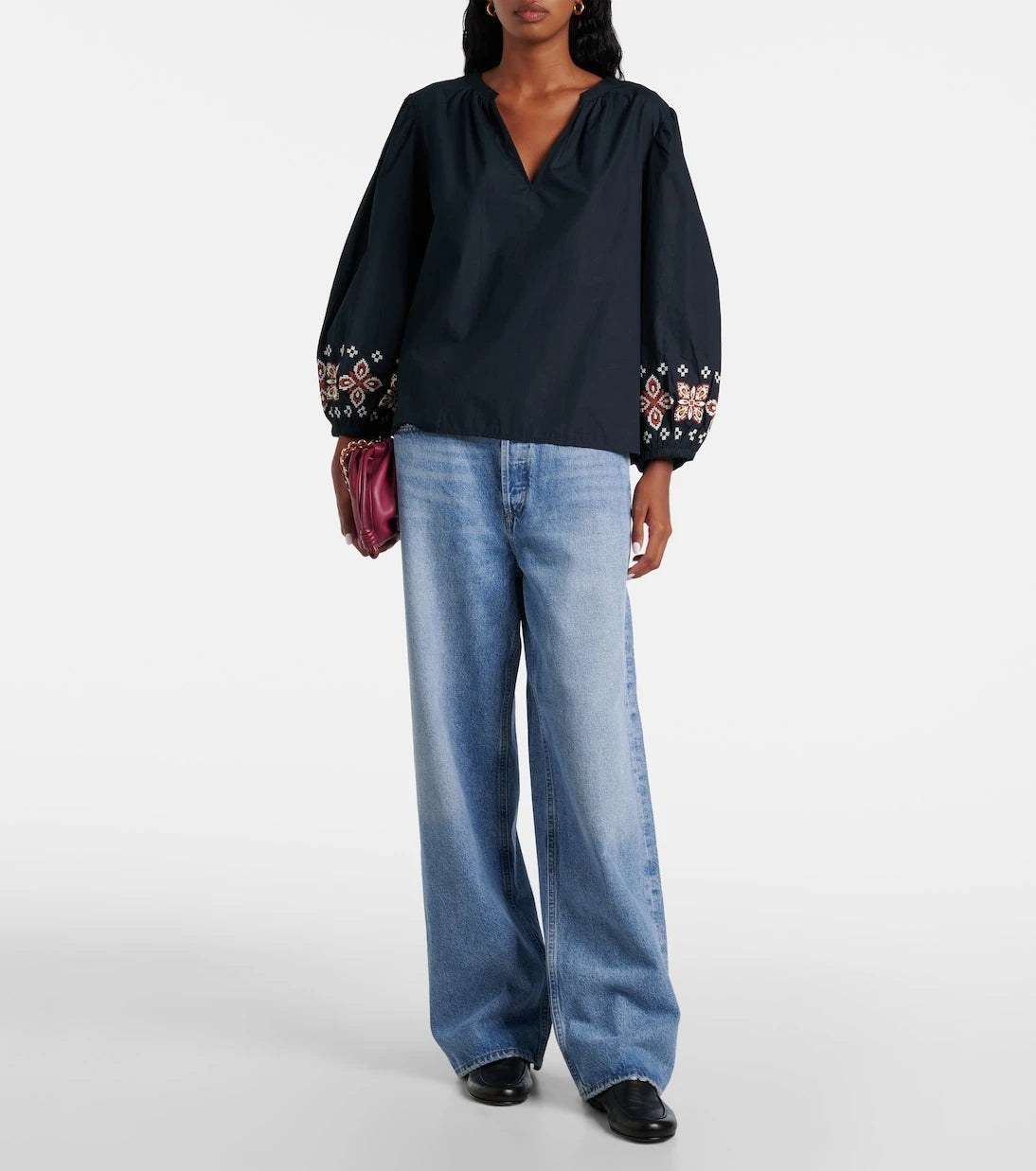 Velvet - Paola embroidered cotton blouse