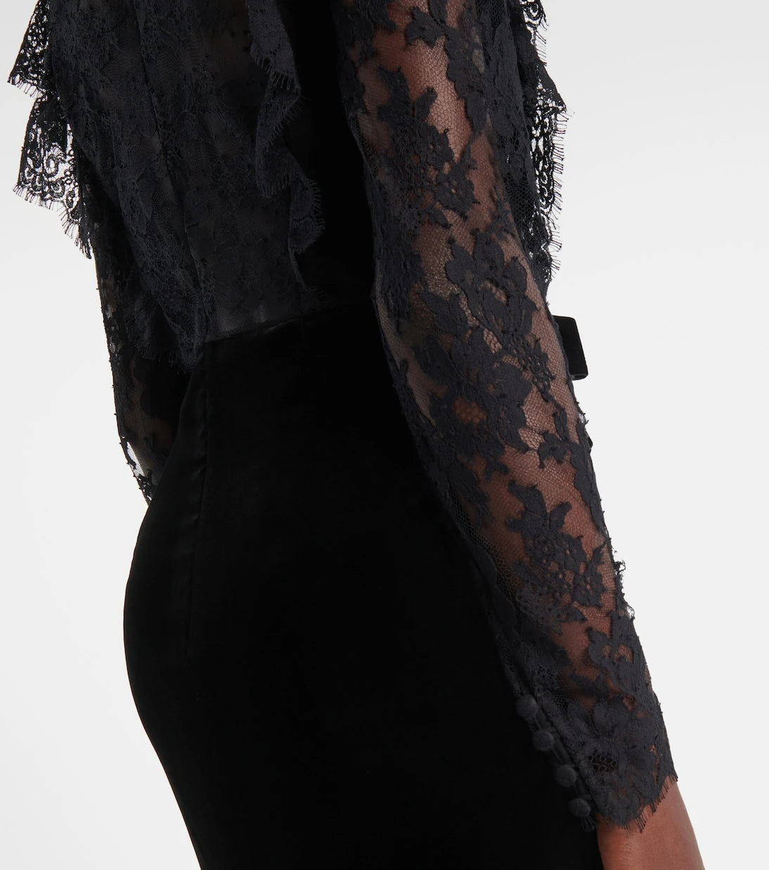 Alessandra Rich - Lace and velvet gown