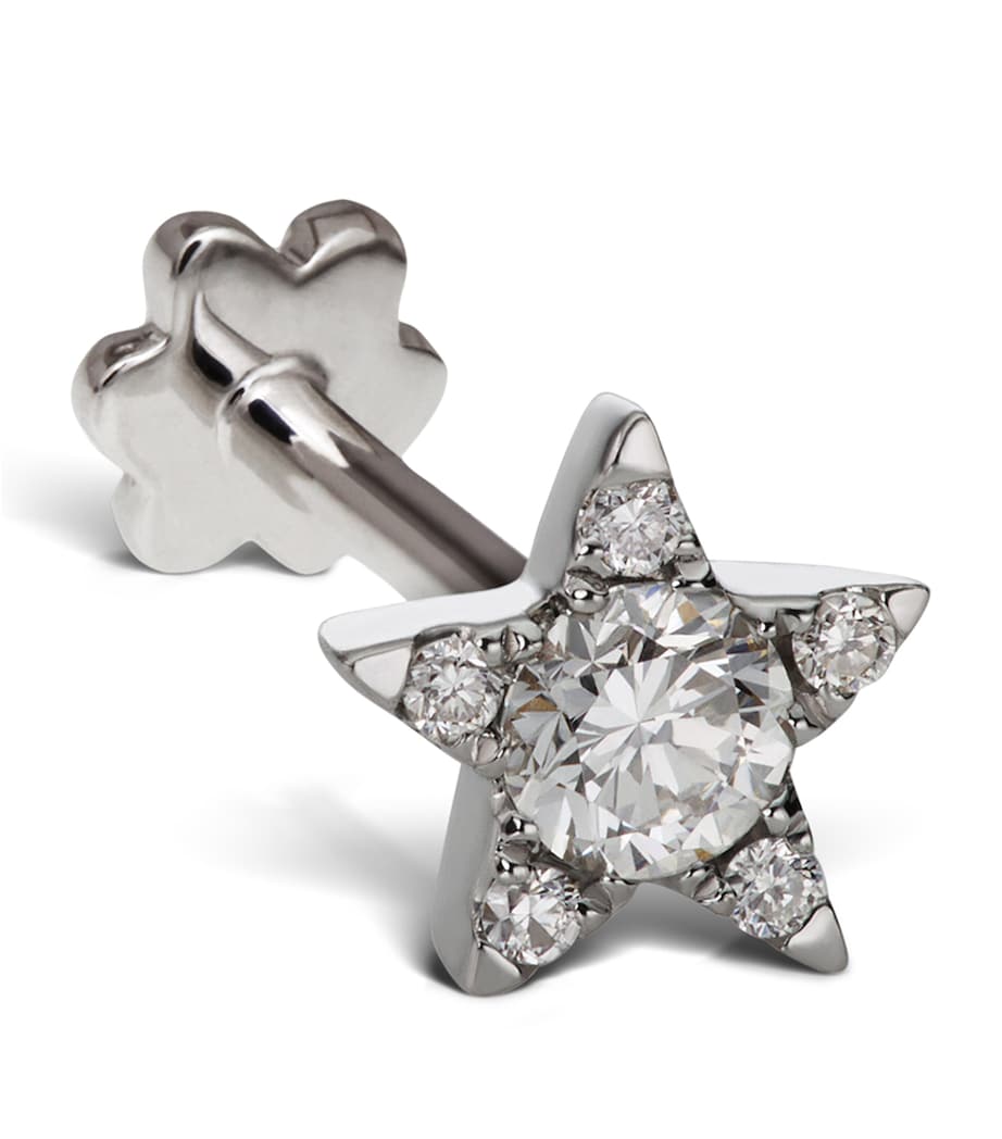 Maria Tash White Gold and Diamond Star Threaded Stud Earring (5.5mm)