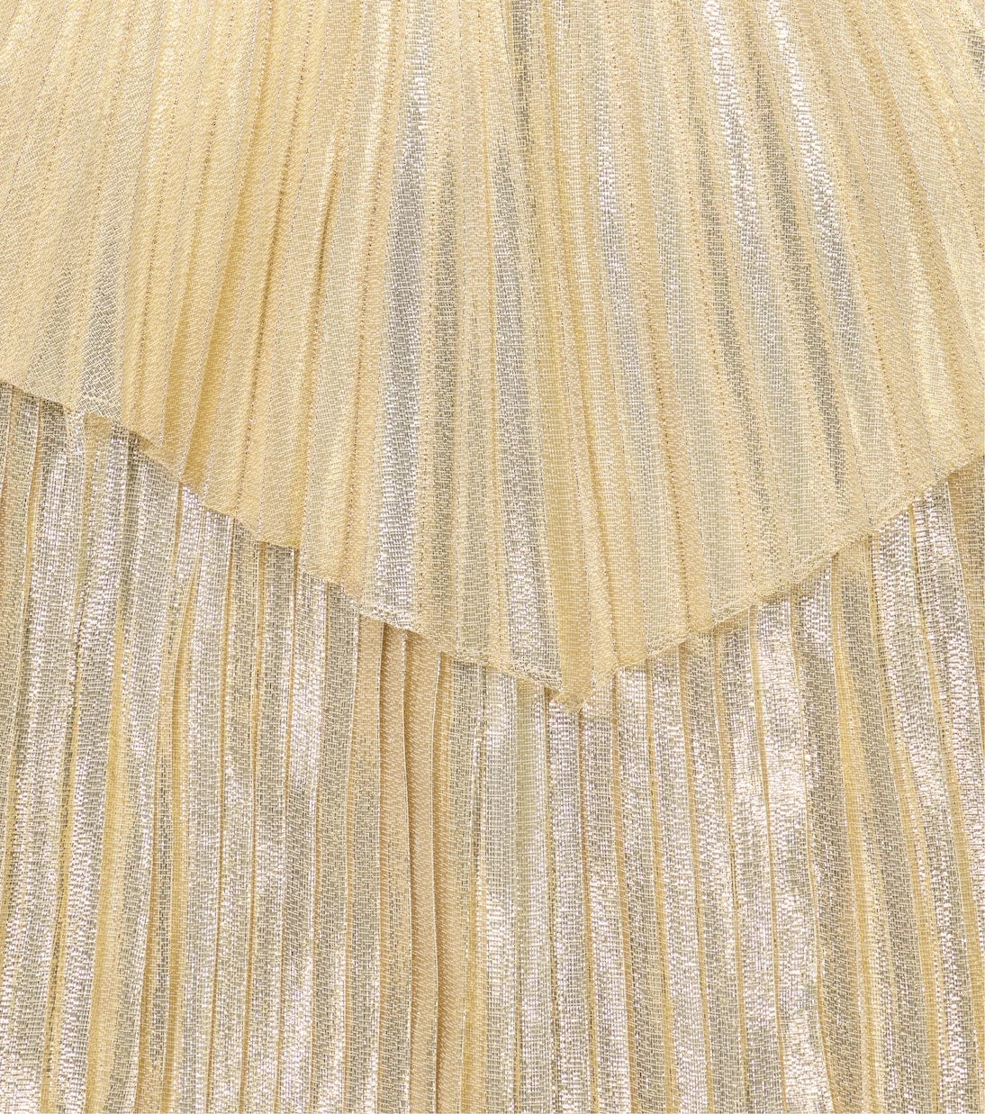 Stella McCartney Kids - Pleated silk-blend lamé mini dress