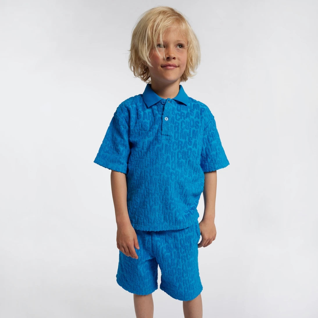 Marc Jacobs Kids - شورت برمودا تيري بوليستر بقصة مريحة وشعار الماركة