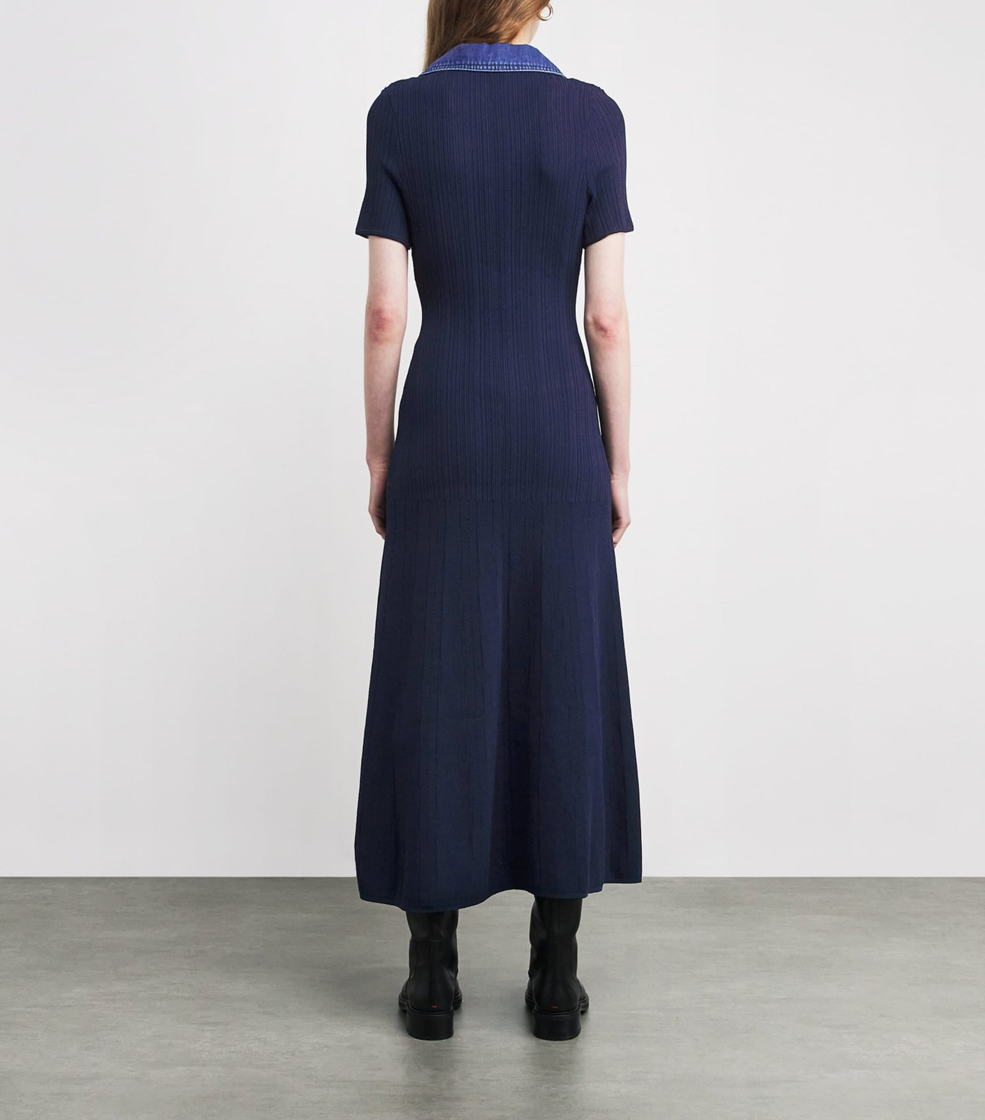 Sandro Paris Blue Knitted Midi Dress