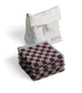 BAINA Set of 4 Organic Cotton Check Quill Facecloths (30cm x 30cm)