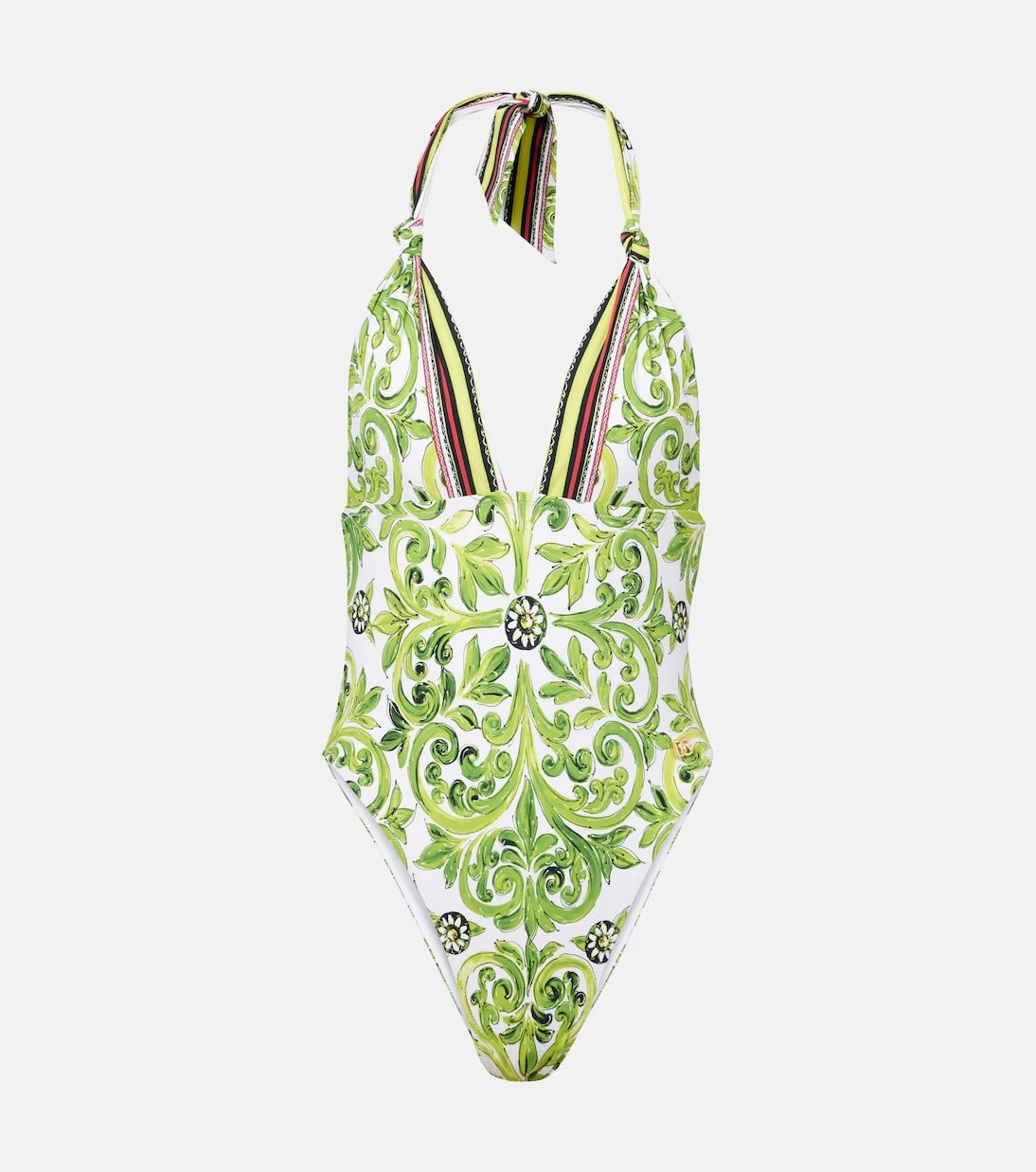 Dolce&Gabbana - Printed halterneck swimsuit