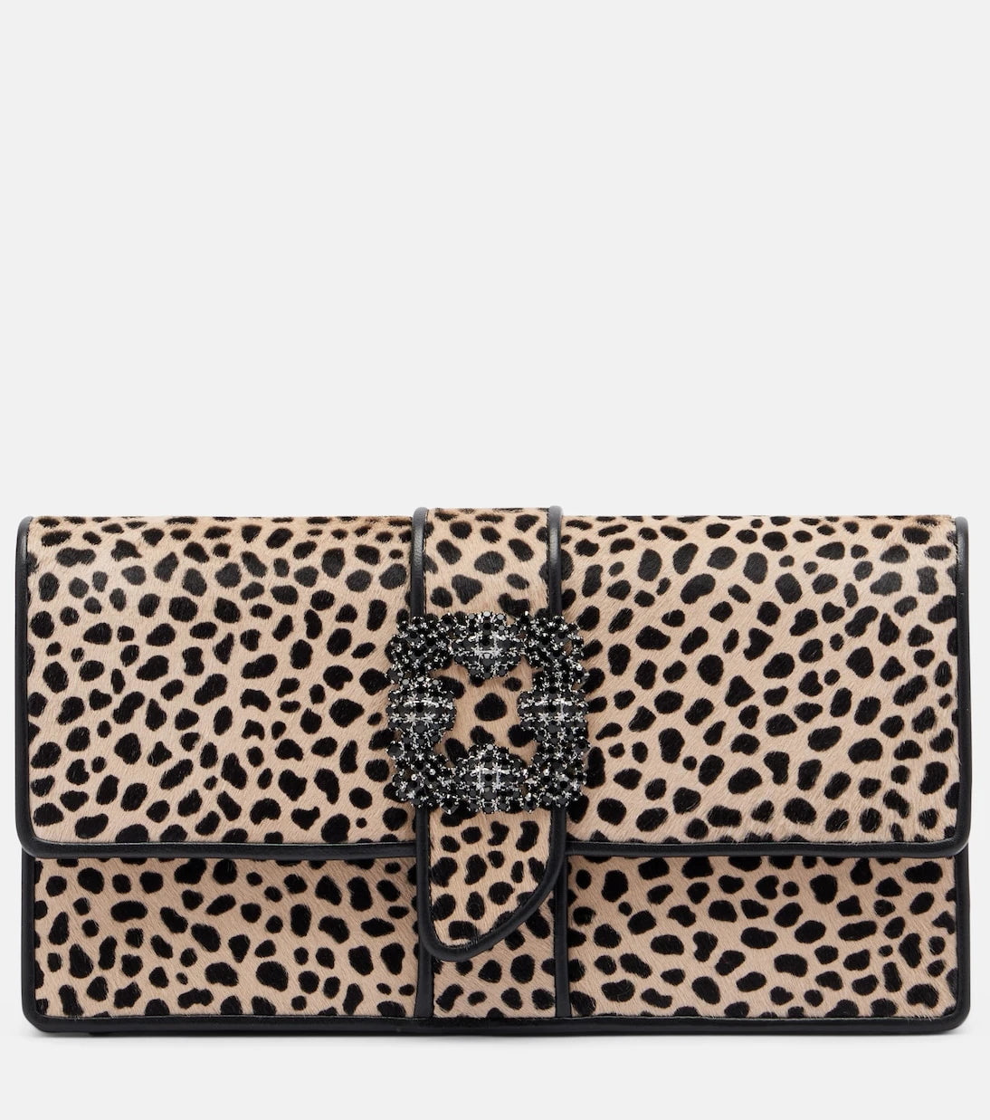 Manolo Blahnik - Capri embellished calf hair clutch