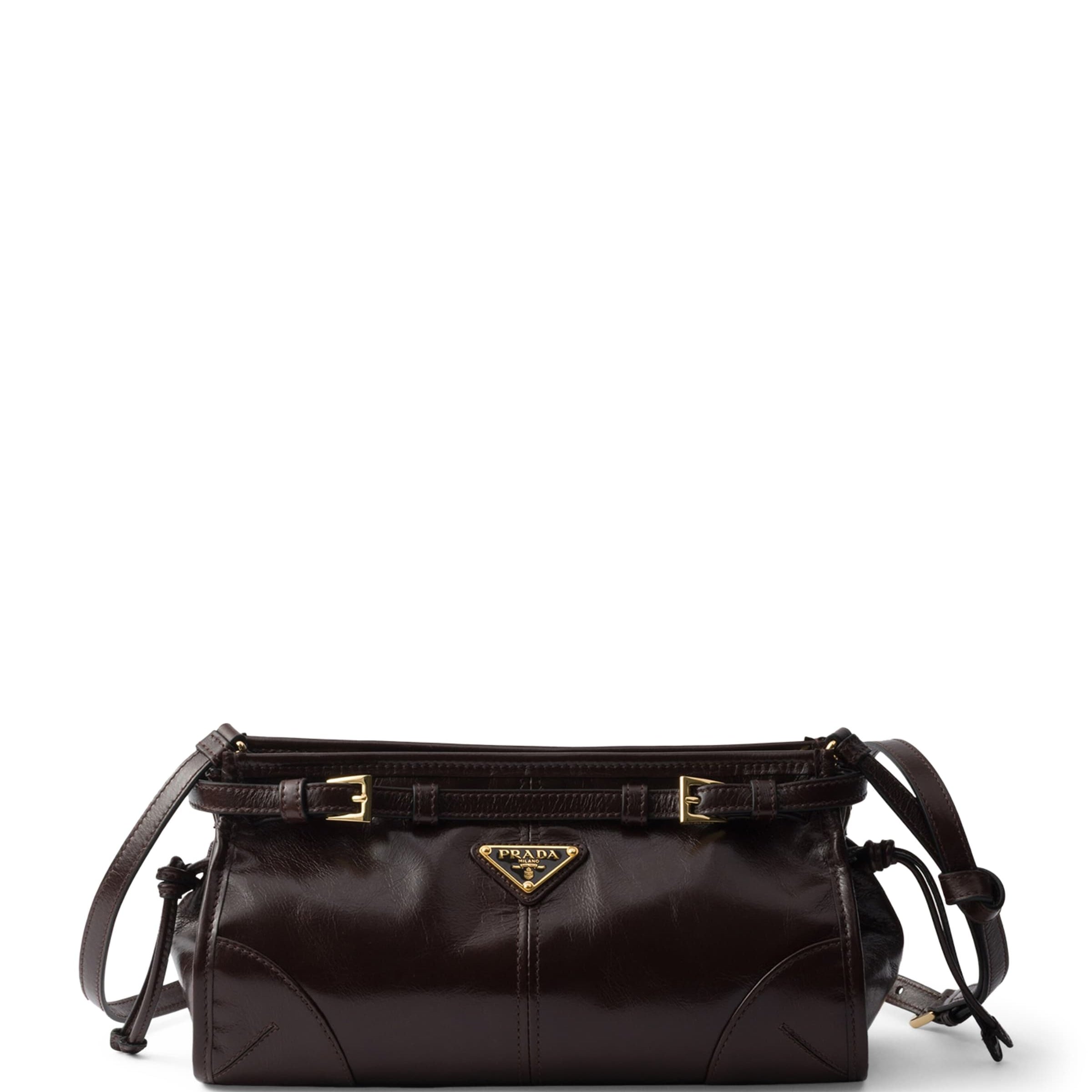 Prada Brown Small Leather Bonnie Shoulder Bag