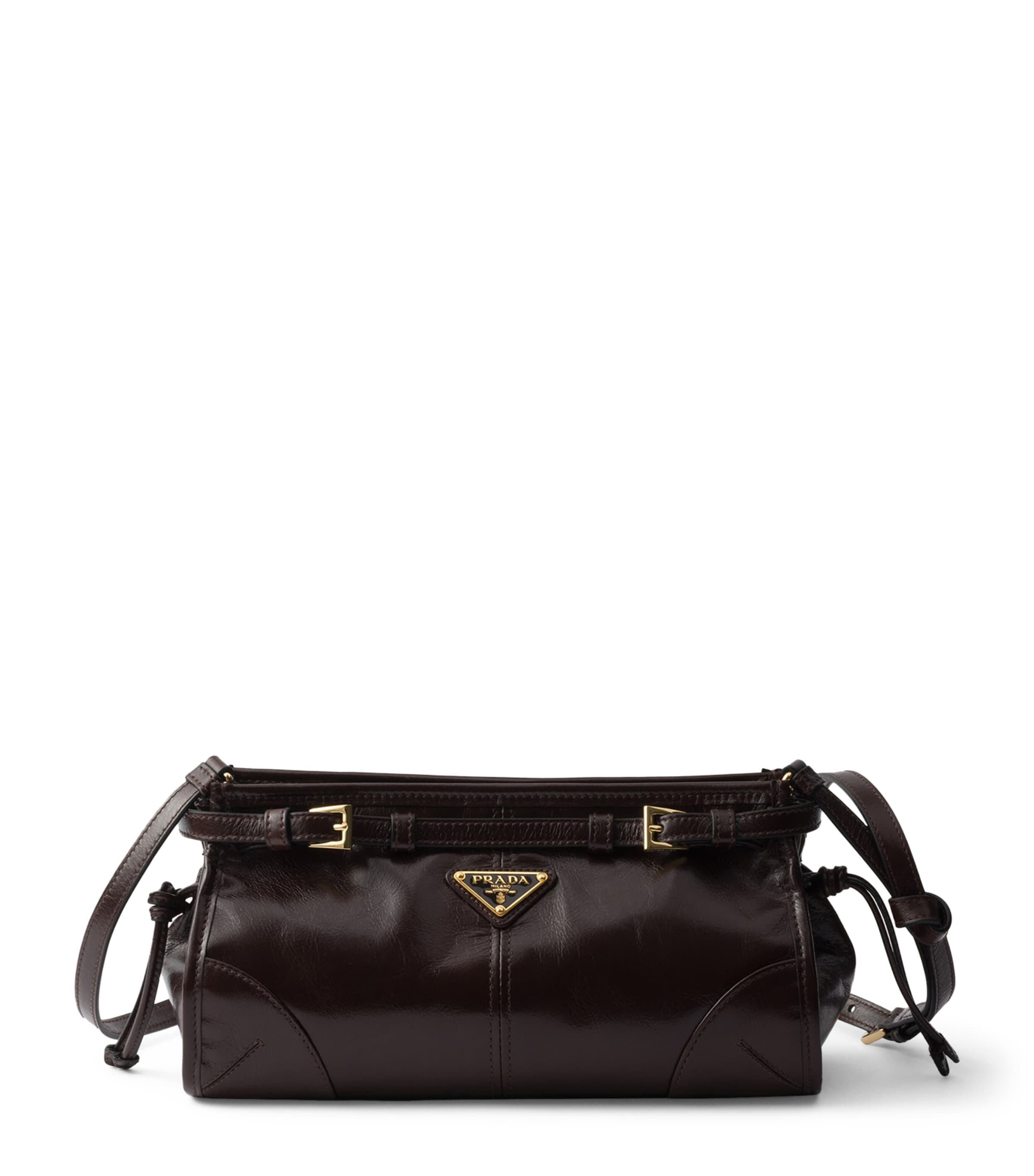 Prada Brown Small Leather Bonnie Shoulder Bag