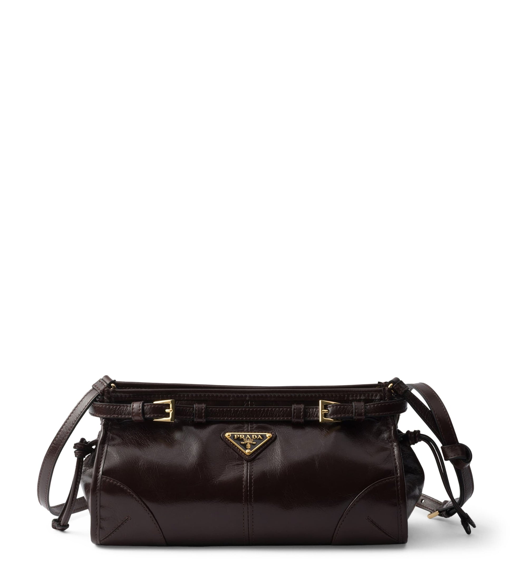 Prada Brown Small Leather Bonnie Shoulder Bag