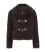 Maje Brown Faux Shearling Bomber Jacket