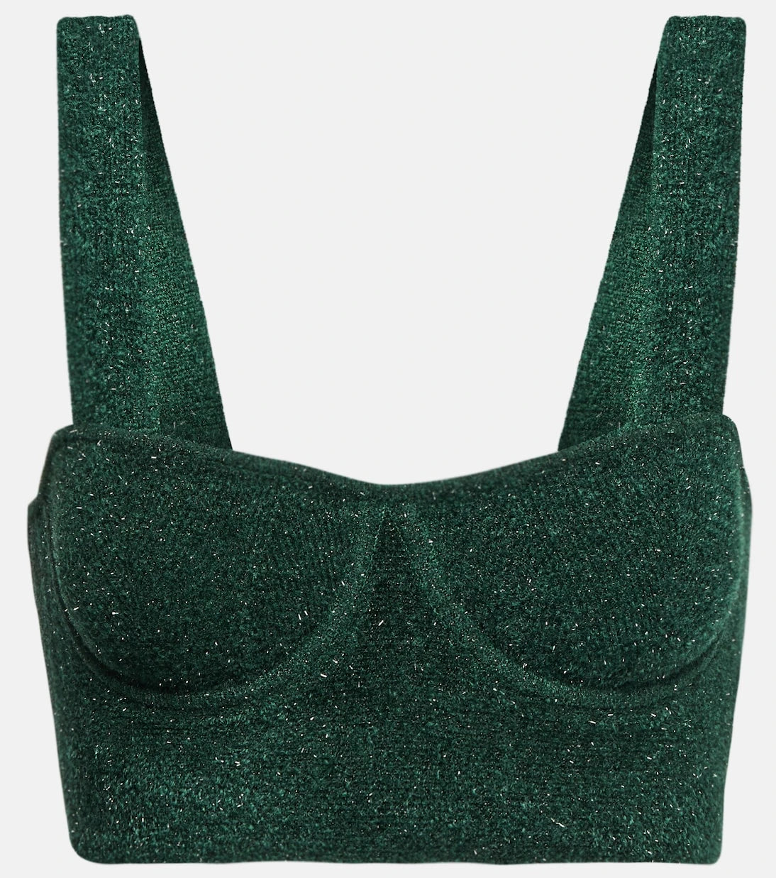 Galvan - Moonlight metallic knit crop top