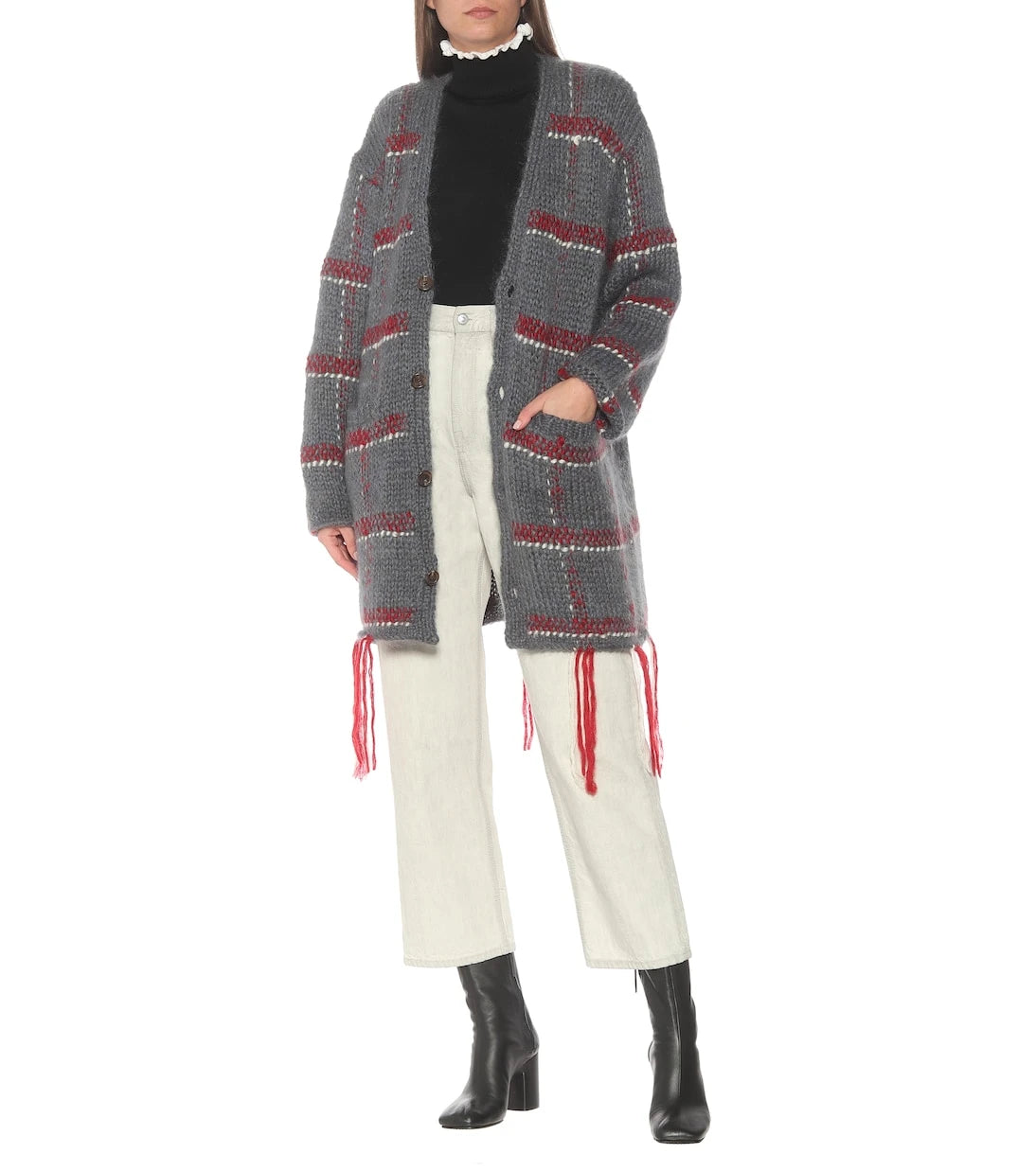 Undercover - Checked mohair-blend cardigan