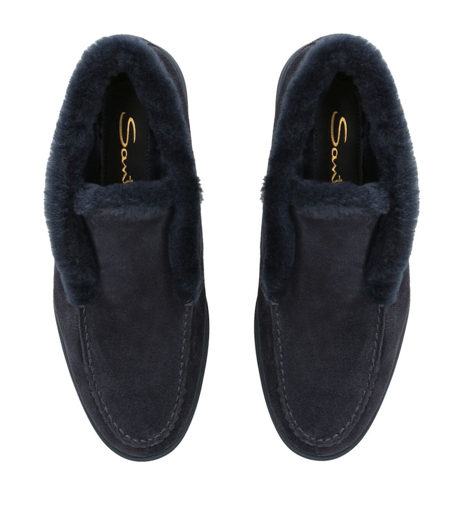 Blue Suede Fortune Ankle Boots