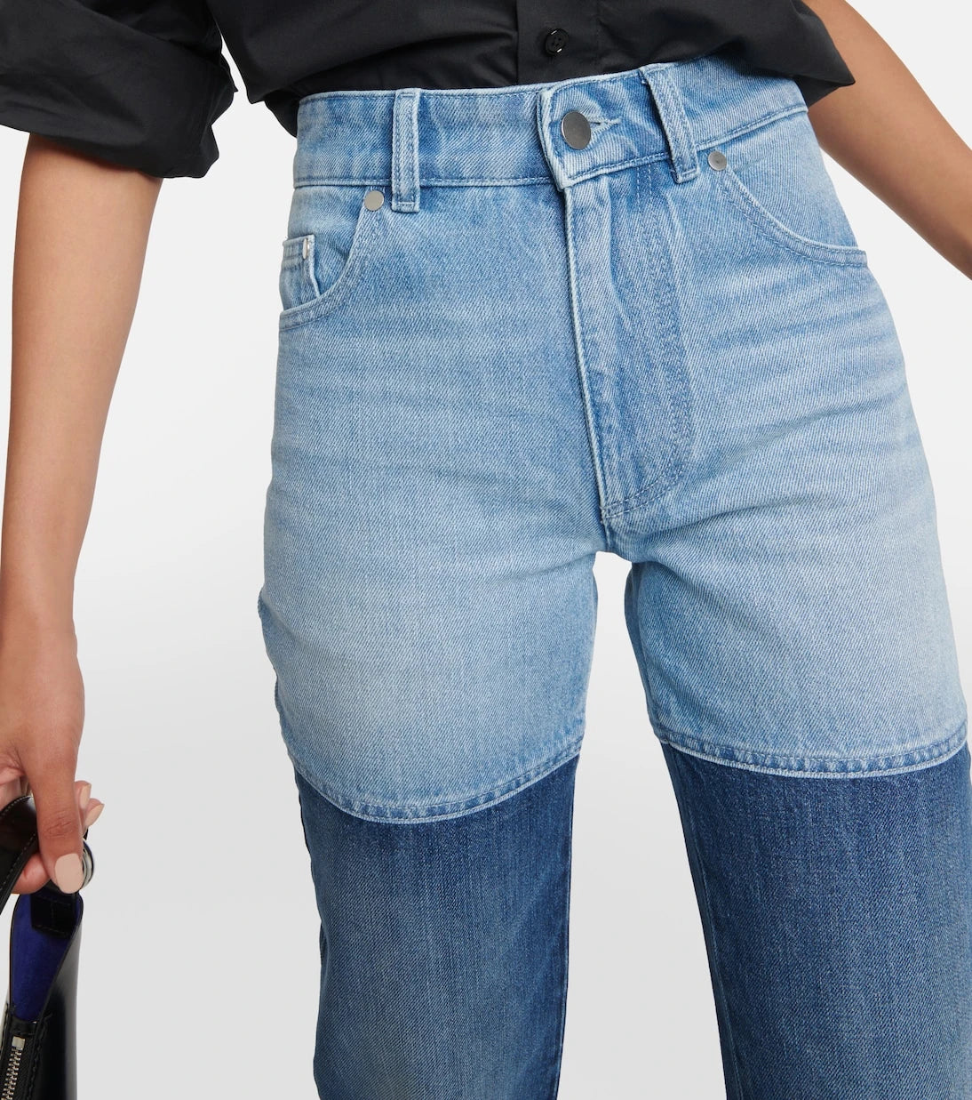 Peter Do - Patchwork high-rise straight jeans