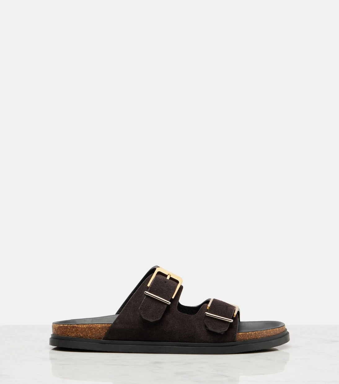 The Row - Buckle suede slides
