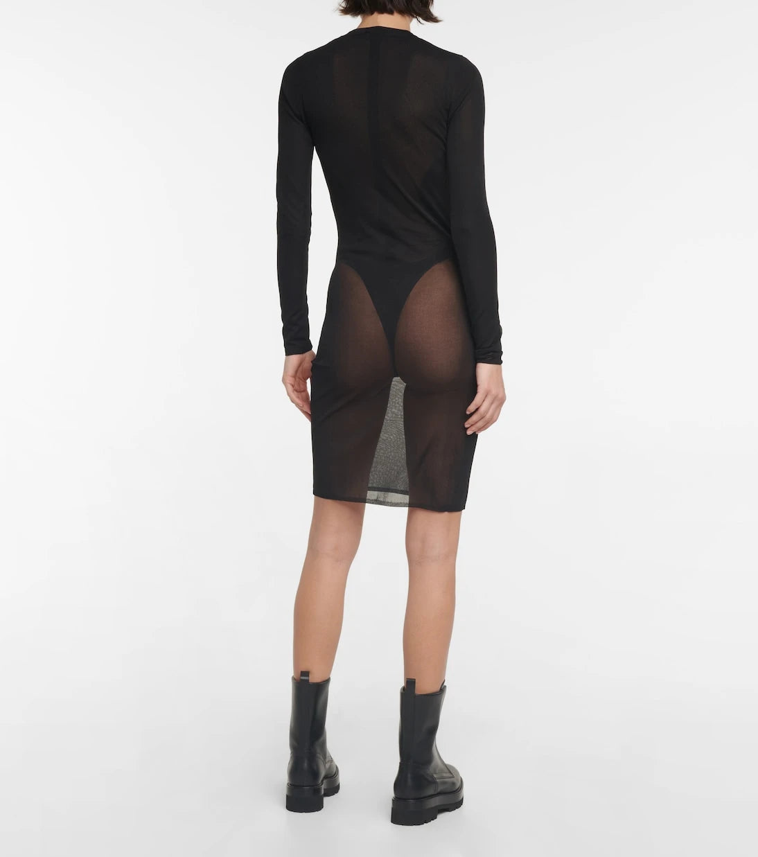 Alaïa - فستان قصير شفاف من الفوال
