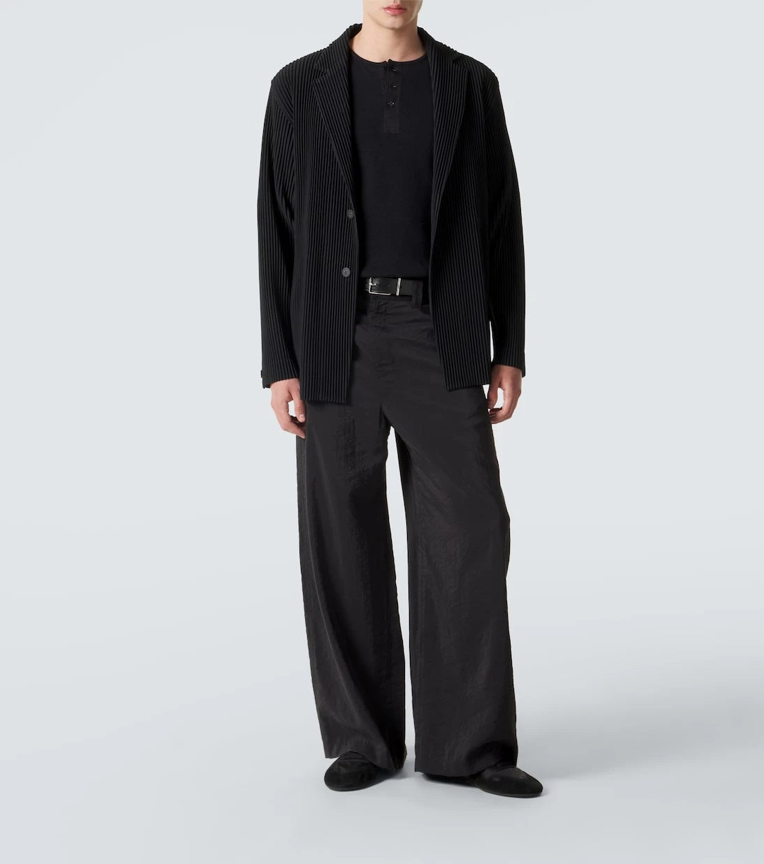 Homme Plissé Issey Miyake - سترة بلايزر مطوية أساسية