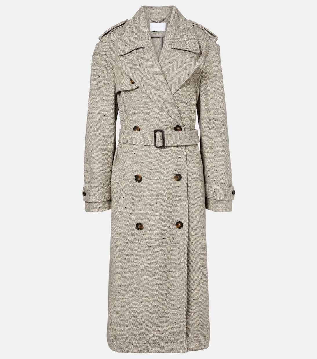 Stella McCartney - Herringbone wool and silk trench coat