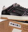 Denim-Suede Studded Skel Sneakers BLACK
