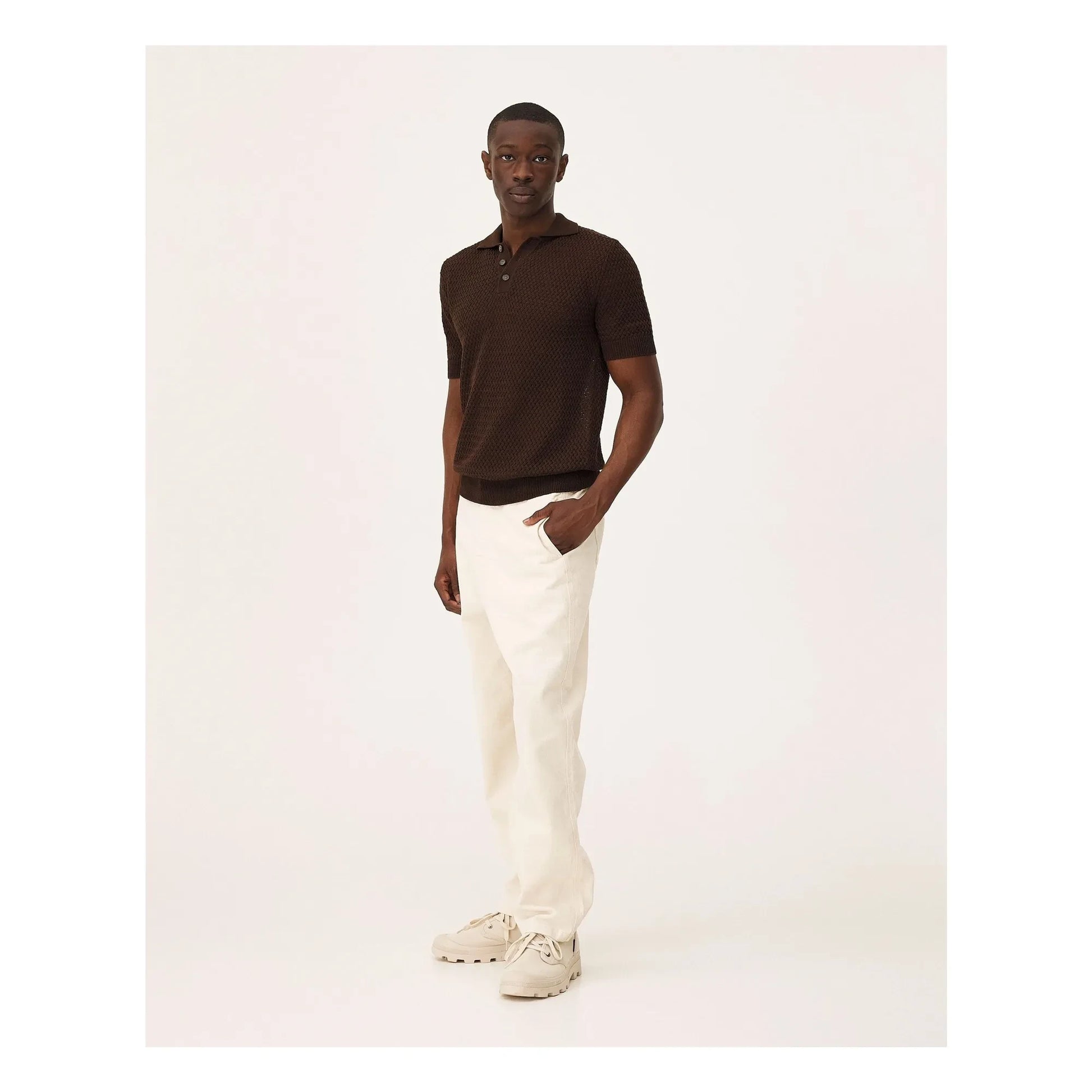 Noyoco - Haring organic cotton polo shirt | Dark Brown