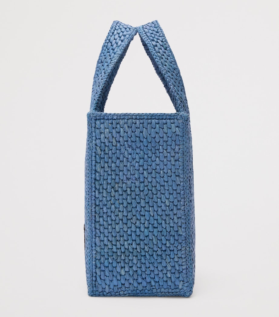 LOEWE Blue x Paula's Ibiza Small Raffia Font Tote Bag