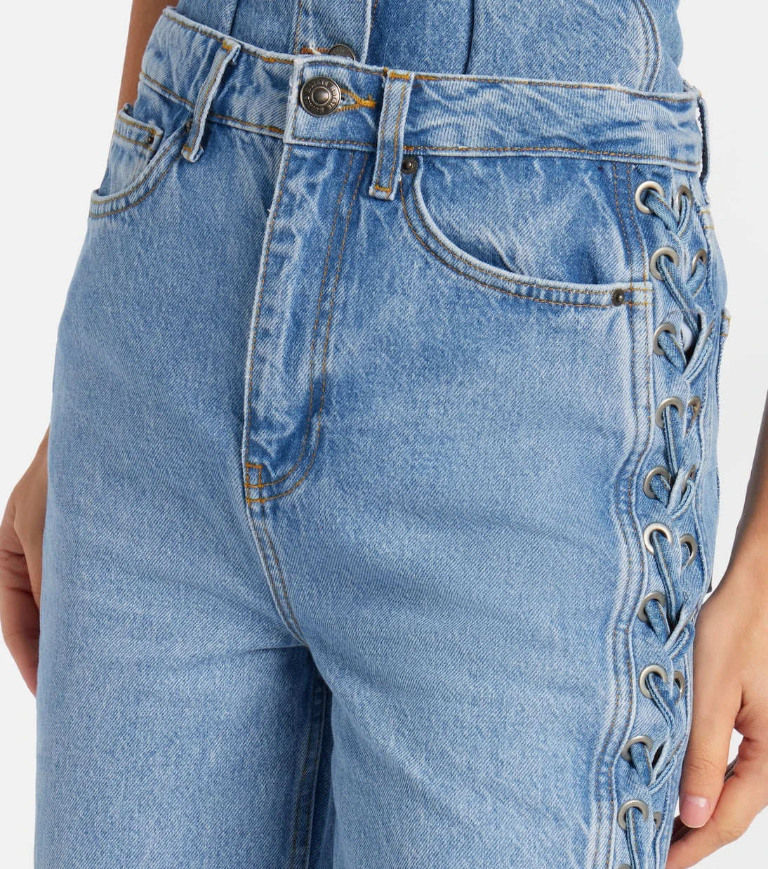 Rotate - High-rise straight jeans
