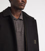 Moorer Grey Wool-Cashmere Fur-Trim Down Overcoat