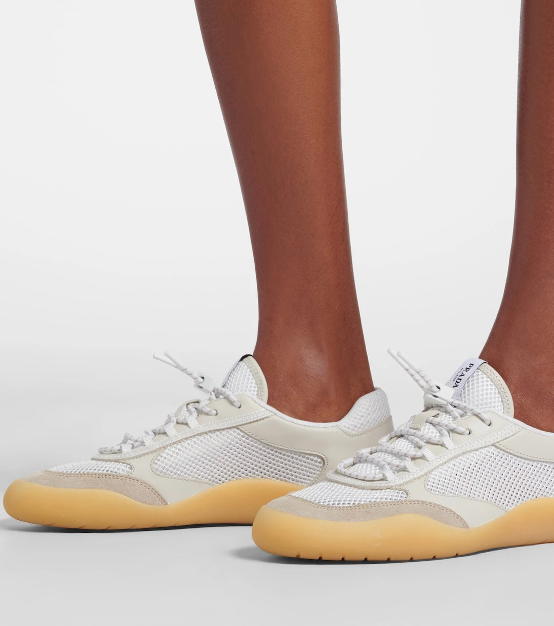 Prada - Speedrock leather-trimmed sneakers