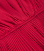 Red Silk-Georgette Pleated Gown
