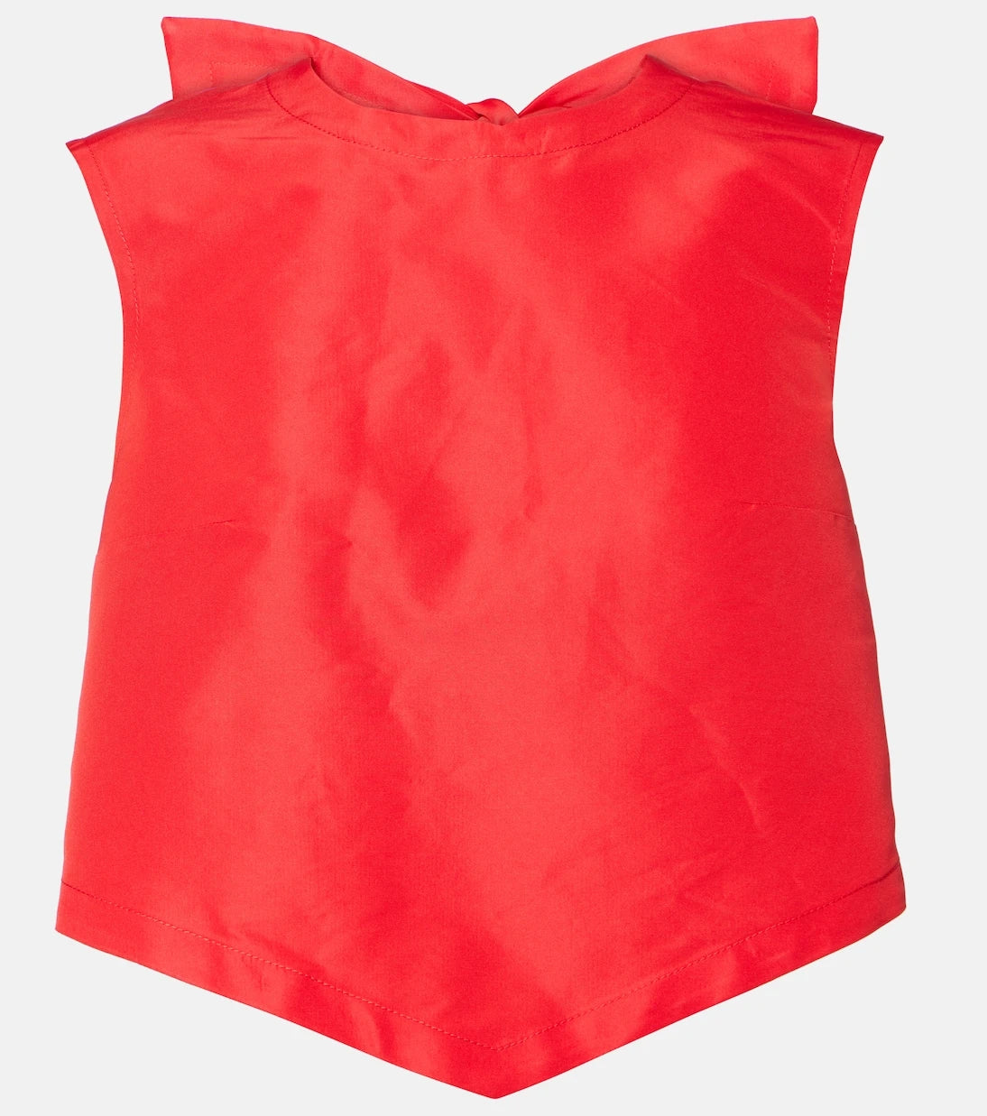 Patou - Bow-detail open-back faille crop top