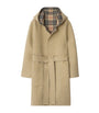 Burberry Beige Wool Reversible Hooded Wrap Coat