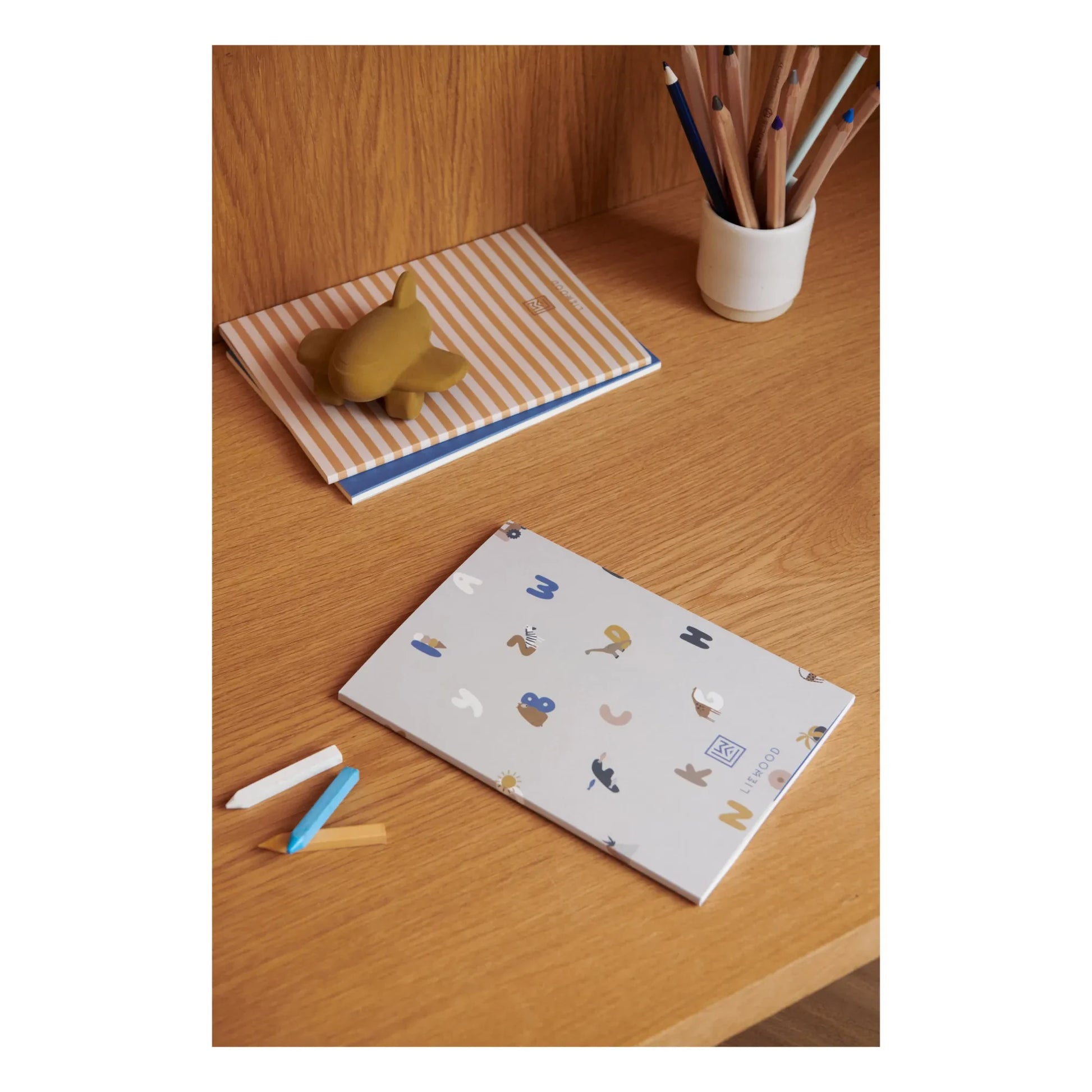 Liewood - A5 Sidney notebooks - Set of 3 | Alphabet/Stripe mix