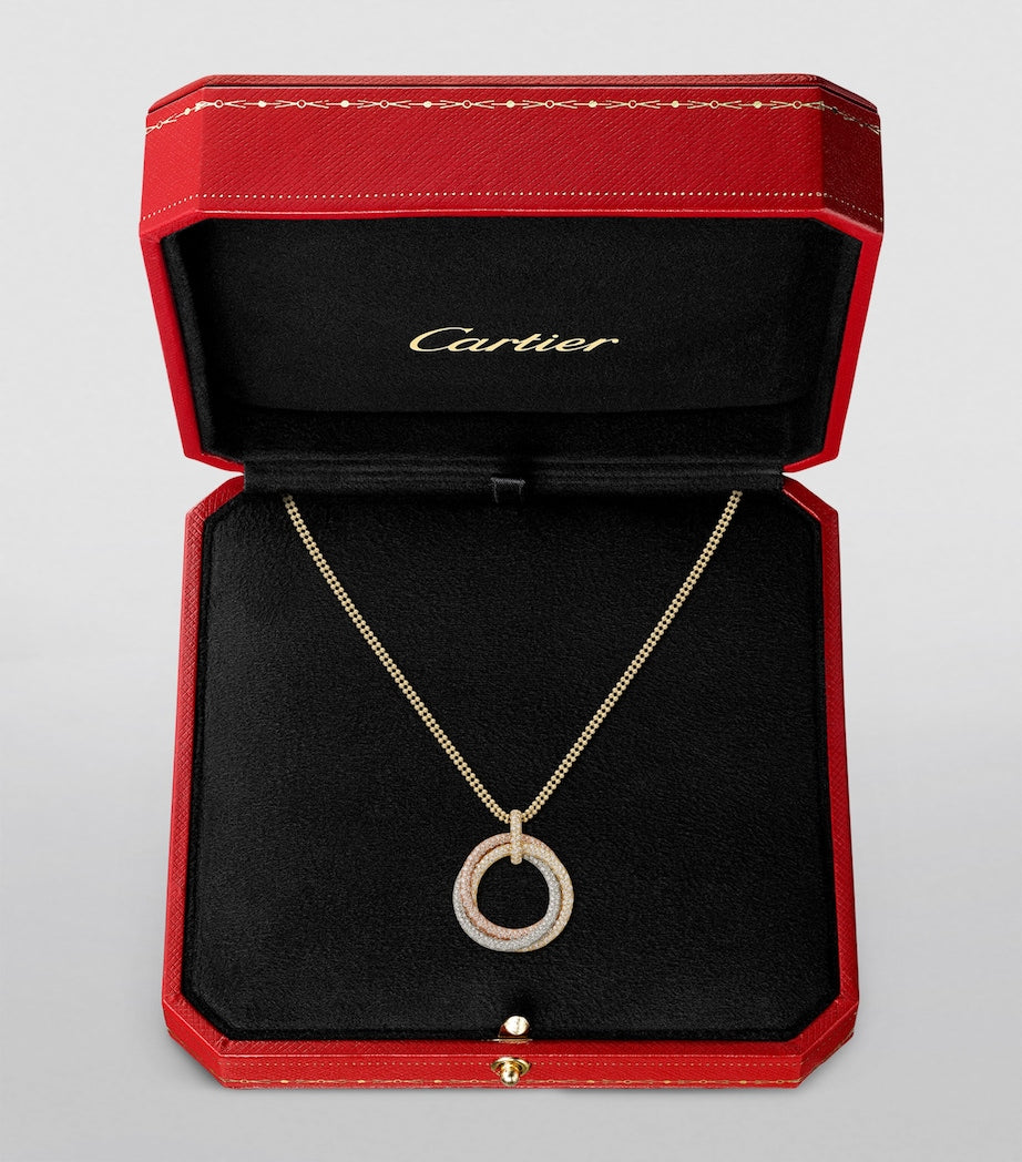 Mixed Gold and Diamond Trinity Necklace