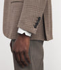 Brioni Brown Wool-Silk Check Blazer