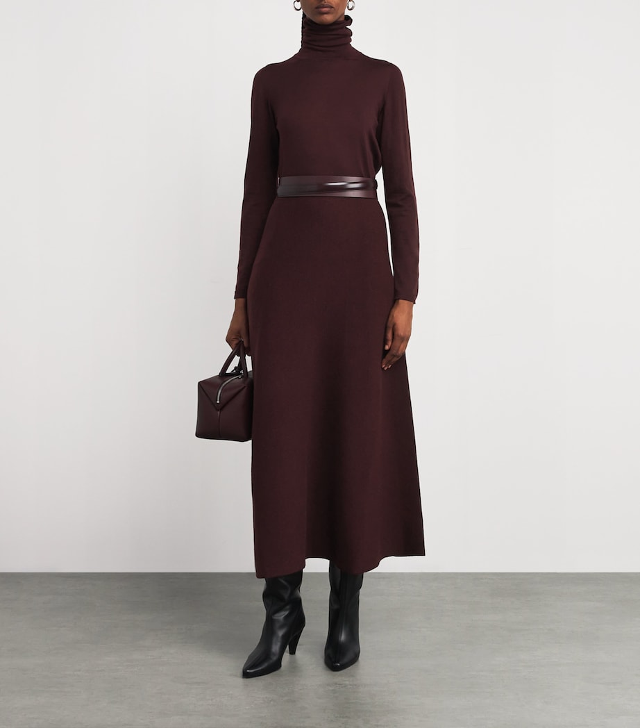 Max Mara Red Virgin Wool Rollneck Sweater