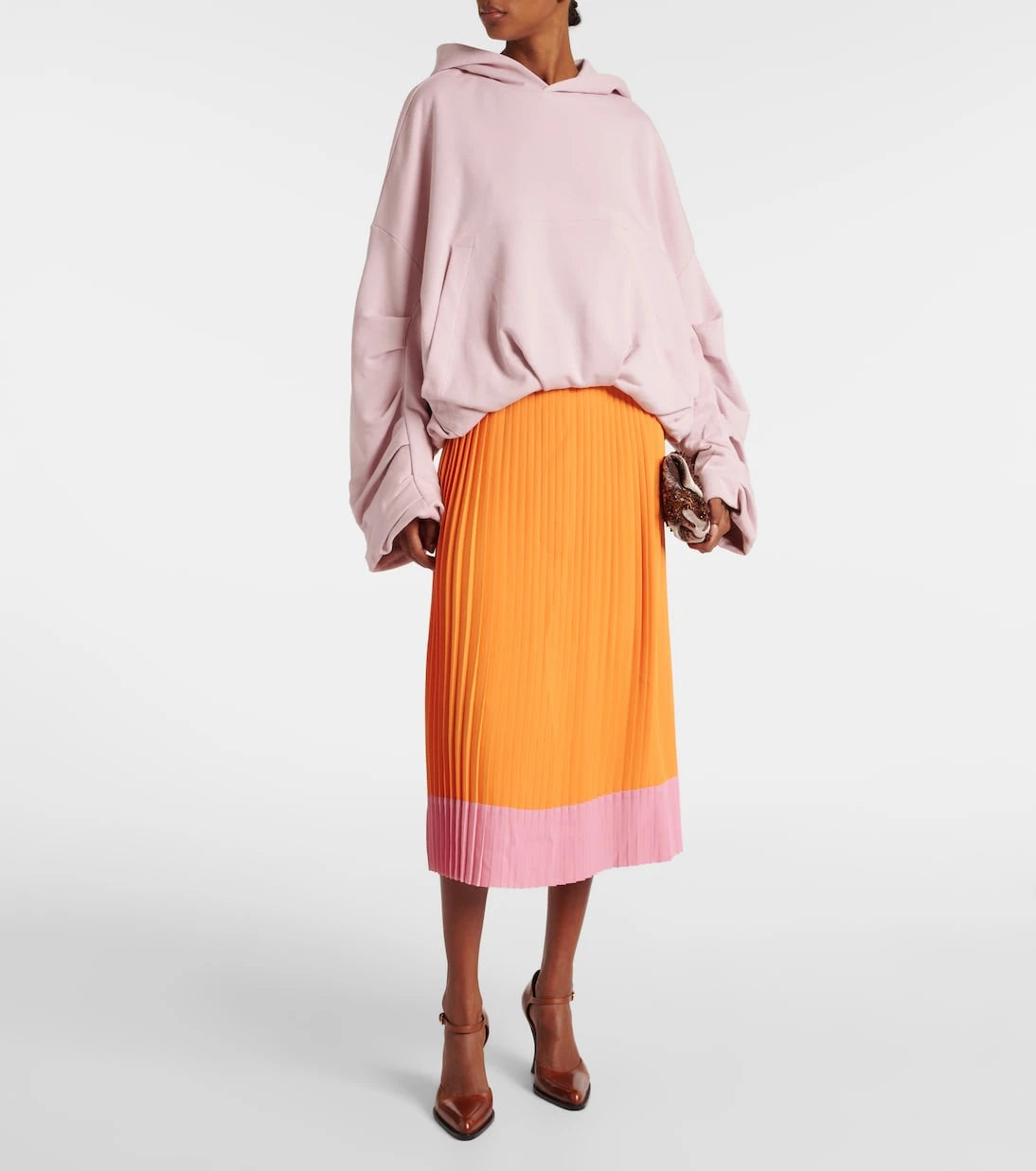 Dries Van Noten - Colorblocked pleated midi skirt