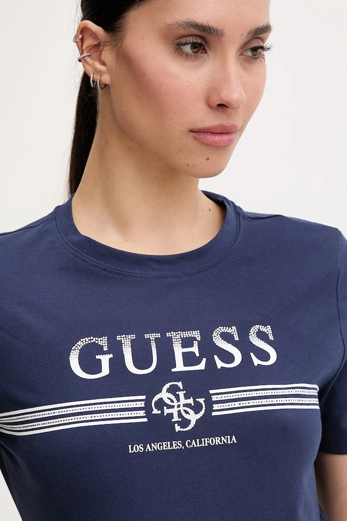 Guess pamuk ve elastanlı kadın tişört SIENA